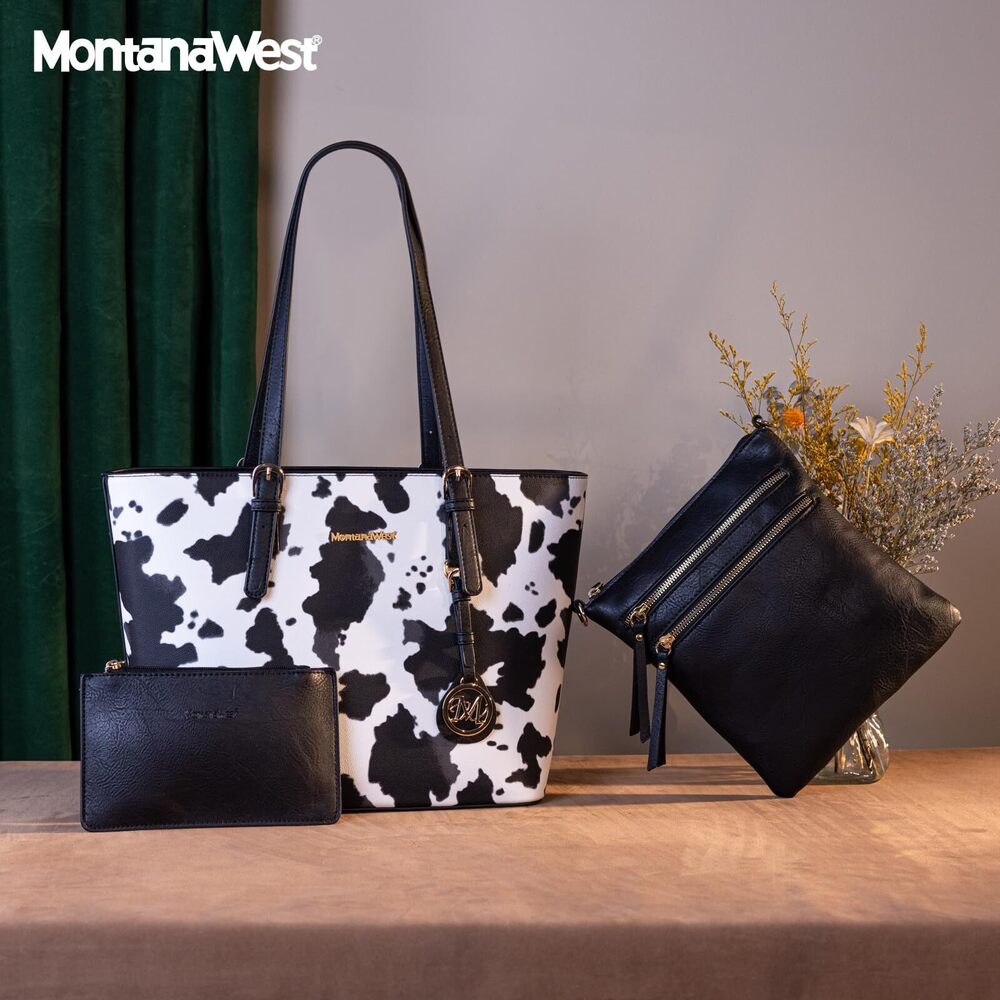 2308 Purses and Handbags 3pcs Hand Bags Tote Purse and Wallet Set Shoulder - Picture 3 of 6